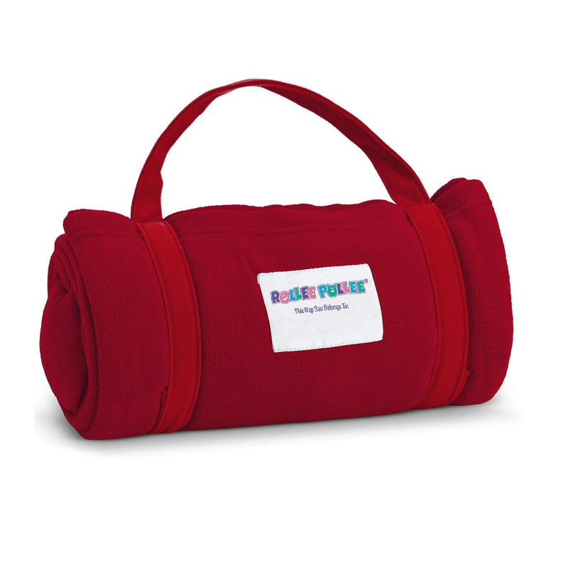 ROLLEE POLLEE Northwest Rollee Pollee Nap Sac Roll-Up Toddler Blanket with Attached Pillow - Soft Fleece Preschool Nap Mat for Daycare or Travel - Machine Washable - Red - Image 2